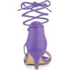 imageAllegra K Womens Kitten Heel Lace Up Open Toe SandalsPurple