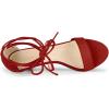 imageAllegra K Womens Kitten Heel Lace Up Open Toe SandalsRed