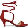 imageAllegra K Womens Kitten Heel Lace Up Open Toe SandalsRed