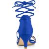 imageAllegra K Womens Kitten Heel Lace Up Open Toe SandalsRoyal Blue