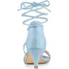 imageAllegra K Womens Kitten Heel Lace Up Open Toe SandalsSky Blue