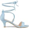 imageAllegra K Womens Kitten Heel Lace Up Open Toe SandalsSky Blue