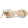 imageAllegra K Womens Kitten Heel Lace Up SandalsBeige