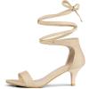 imageAllegra K Womens Kitten Heel Lace Up SandalsBeige