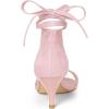imageAllegra K Womens Kitten Heel Lace Up SandalsPink