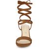 imageAllegra K Womens Lace Up Chunky Heels SandalsBrown