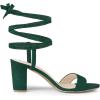 imageAllegra K Womens Lace Up Chunky Heels SandalsGreen