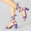 imageAllegra K Womens Lace Up Chunky Heels SandalsPurple