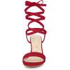 imageAllegra K Womens Lace Up Chunky Heels SandalsRed