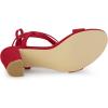 imageAllegra K Womens Lace Up Chunky Heels SandalsRed
