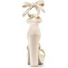 imageAllegra K Womens Lace Up Platform Block Heel SandalsBeige