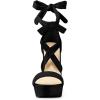 imageAllegra K Womens Lace Up Platform Block Heel SandalsBlack