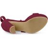 imageAllegra K Womens Lace Up Platform Block Heel SandalsBurgundy