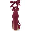 imageAllegra K Womens Lace Up Platform Block Heel SandalsBurgundy