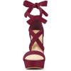 imageAllegra K Womens Lace Up Platform Block Heel SandalsBurgundy