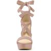 imageAllegra K Womens Lace Up Platform Block Heel SandalsDust Pink