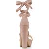 imageAllegra K Womens Lace Up Platform Block Heel SandalsDust Pink