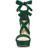 imageAllegra K Womens Lace Up Platform Block Heel SandalsEmerald Green