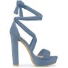 imageAllegra K Womens Lace Up Platform Block Heel SandalsHaze Blue