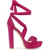 imageAllegra K Womens Lace Up Platform Block Heel SandalsHot Pink