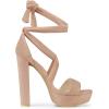 imageAllegra K Womens Lace Up Platform Block Heel SandalsNude