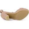 imageAllegra K Womens Lace Up Platform Block Heel SandalsNude