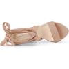 imageAllegra K Womens Lace Up Platform Block Heel SandalsNude
