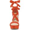 imageAllegra K Womens Lace Up Platform Block Heel SandalsOrange