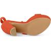 imageAllegra K Womens Lace Up Platform Block Heel SandalsOrange