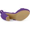 imageAllegra K Womens Lace Up Platform Block Heel SandalsPurple
