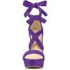 imageAllegra K Womens Lace Up Platform Block Heel SandalsPurple