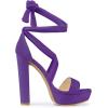 imageAllegra K Womens Lace Up Platform Block Heel SandalsPurple