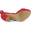 imageAllegra K Womens Lace Up Platform Block Heel SandalsRed
