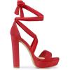imageAllegra K Womens Lace Up Platform Block Heel SandalsRed