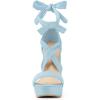 imageAllegra K Womens Lace Up Platform Block Heel SandalsSky Blue