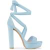 imageAllegra K Womens Lace Up Platform Block Heel SandalsSky Blue
