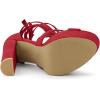 imageAllegra K Womens Lace Up Platform Chunky High Heels SandalsRed