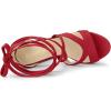 imageAllegra K Womens Lace Up Platform Chunky High Heels SandalsRed