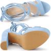 imageAllegra K Womens Lace Up Platform Chunky High Heels SandalsSky Blue