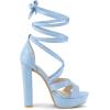 imageAllegra K Womens Lace Up Platform Chunky High Heels SandalsSky Blue