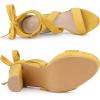 imageAllegra K Womens Lace Up Platform Heels Yellow Sandals 8 M US