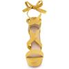 imageAllegra K Womens Lace Up Platform Heels Yellow Sandals 8 M US