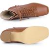 imageAllegra K Womens Lace Up Square Toe Chunky Heels Ankle Combat BootsBrown