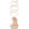 imageAllegra K Womens Lace Up Strappy Block High Heel SandalsBeige