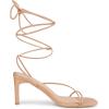 imageAllegra K Womens Lace Up Strappy Block High Heel SandalsNude