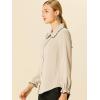 imageAllegra K Womens Long Sleeve Blouse Ruffle Peter Pan Collar Button Down Vintage Dressy BlousesApricot