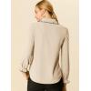 imageAllegra K Womens Long Sleeve Blouse Ruffle Peter Pan Collar Button Down Vintage Dressy BlousesApricot