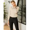 imageAllegra K Womens Long Sleeve Blouse Ruffle Peter Pan Collar Button Down Vintage Dressy BlousesApricot