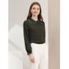 imageAllegra K Womens Long Sleeve Blouse Ruffle Peter Pan Collar Button Down Vintage Dressy BlousesArmy Green