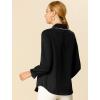 imageAllegra K Womens Long Sleeve Blouse Ruffle Peter Pan Collar Button Down Vintage Dressy BlousesBlack